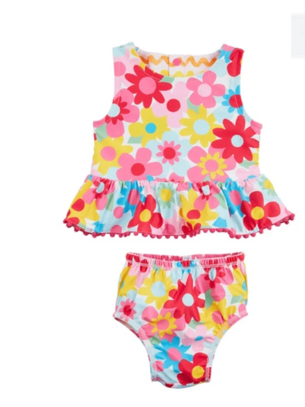 GIRLS' RAINBOW REVERSIBLE SWIMSUIT SET